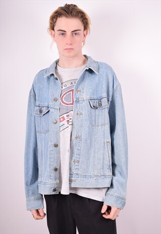 LEE MENS VINTAGE DENIM JACKET XL BLUE 90'S