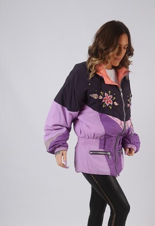 SKI JACKET SNOW SPORTS OVERSIZED PATTERNED UK 10 - 12 (DKCJ)
