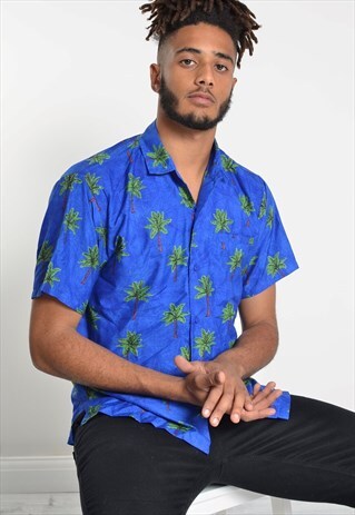 VINTAGE HAWAIIAN CRAZY PATTERNED ABSTRACT SHIRT