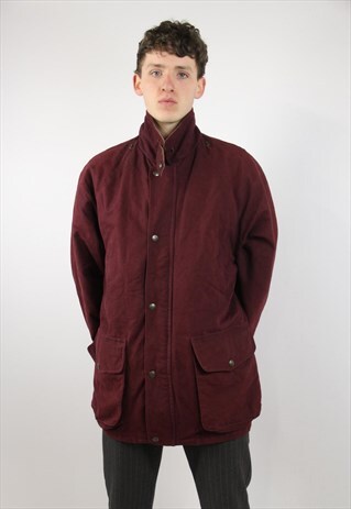 VINTAGE 90'S MAROON CORD COLLAR JACKET