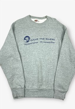 Vintage save the river graphic sweatshirt grey m BV16706