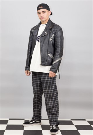VINTAGE BLACK PERFECTO BIKER LEATHER JACKET