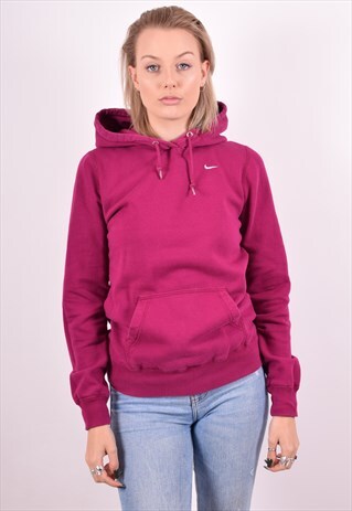 NIKE WOMENS VINTAGE HOODIE JUMPER SMALL PURPLE 90S