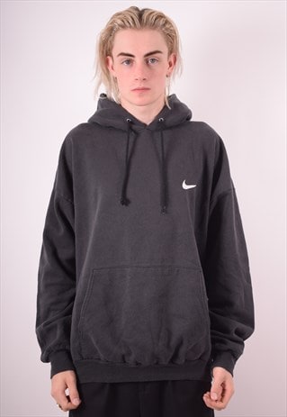 NIKE MENS VINTAGE HOODIE JUMPER XXL BLACK 90S