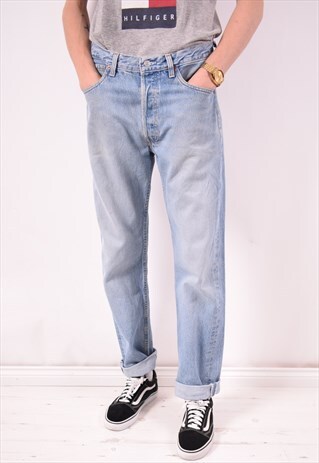 LEVI'S 501 MENS VINTAGE JEANS W34 L32 BLUE 90S