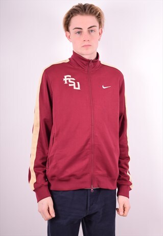 NIKE MENS VINTAGE TRACKSUIT TOP JACKET LARGE MAROON 90'S
