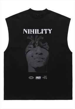 Gothic tank top surfer vest retro grunge sleeveless t-shirt