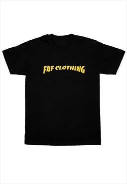 Black F4F Slogan Printed Heavy Cotton T shirt Tee