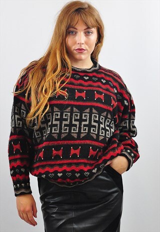 VINTAGE 1980'S CHUNKY OVERSIZED KNIT JUMPER
