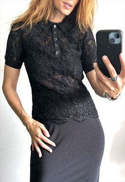 Designer Valentino Vintage Black Top