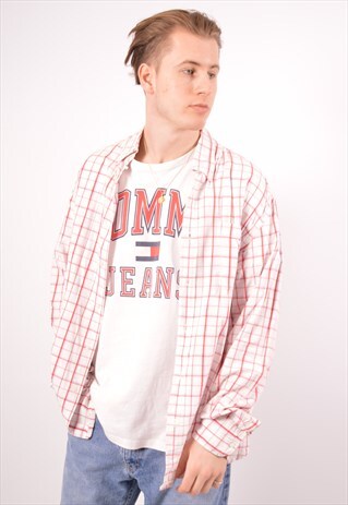 VINTAGE KAPPA SHIRT SLIM FIT CHECK RED
