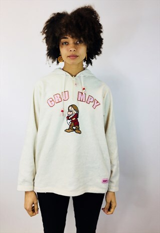 VINTAGE DISNEY GRUMPY DWARF TEDDY BEAR FLEECE SWEATSHIRT