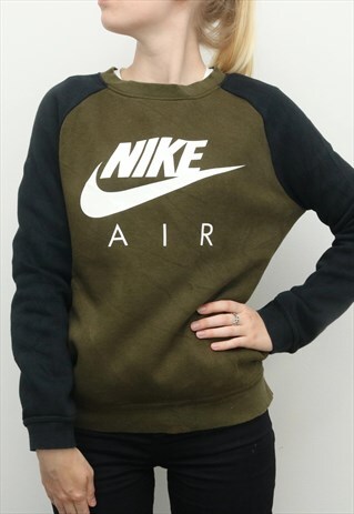 NIKE - GREEN SWOOSH CREWNECK SWEATSHIRT - SMALL