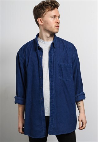 VINTAGE CORDUROY SHIRT BLUE