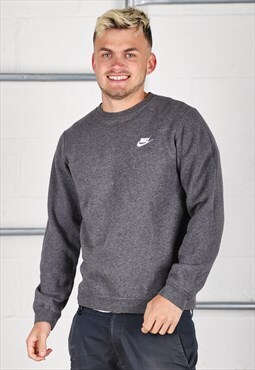 Vintage Nike Sweatshirt in Dark Grey Pullover Jumper Small