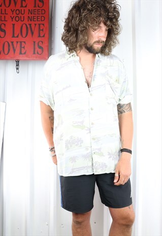VINTAGE CRAZY PATTERN OVERSIZED SHORT SLEEVED SHIRT