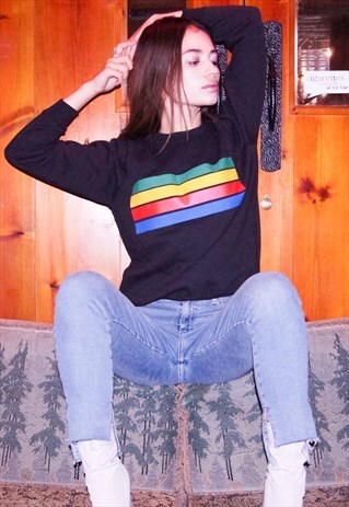 BLACK RAINBOW SWEATER
