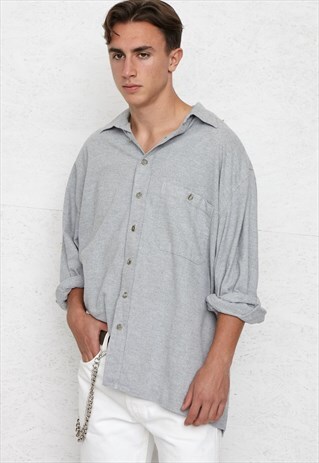 VINTAGE GREY COMMANDER LONG SLEEVE SHIRT