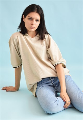 90'S RETRO NEUTRAL OVERSIZED DADS JERSEY T-SHIRT TOP