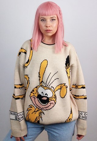 VINTAGE 80'S DISNEY MARSUPILAMI CARTOON KNIT JUMPER