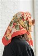 VINTAGE 70'S MULTICOLOUR FLOWER PRINT SCARF