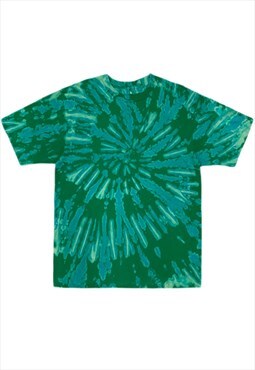Green Tie Dye Cotton T shirt Tee Y2k Unisex
