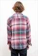 VINTAGE 80S CASUAL MULTI PLAID BUTTON UP LONG SLEEVE SHIRT 