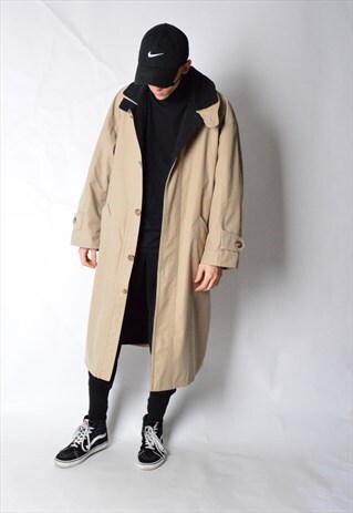 VINTAGE 80S BEIGE MINIMALIST TRENCH COAT