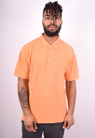 SERGIO TACCHINI MENS VINTAGE POLO SHIRT LARGE ORANGE 90'S