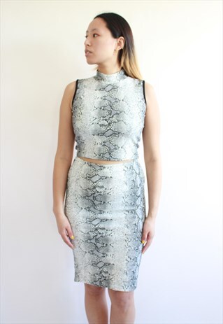 SNAKE PRINT TOP AND SKIRT CO ORD