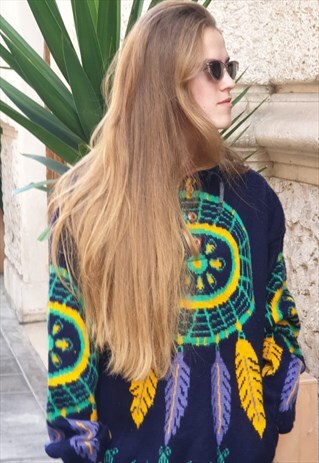 VINTAGE 90S MULTICOLOR PERUVIAN HOODIE JACKET