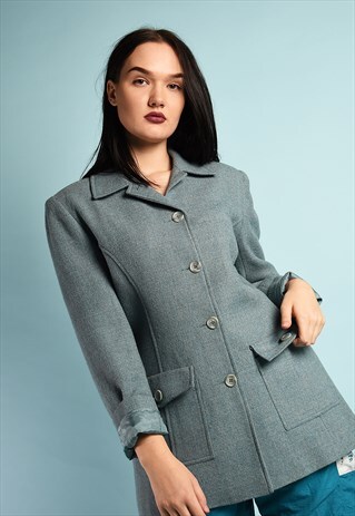 VINTAGE 70'S RETRO CLASSIC CUT WOOL SCANDI MIDSEASON JACKET