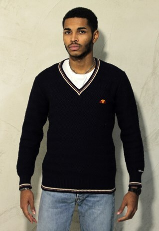 DARK BLUE VINTAGE ELLESSE JUMPER A331