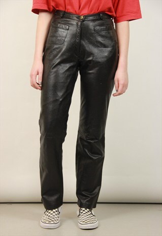 VINTAGE LEATHER HIGH WAISTED TROUSERS