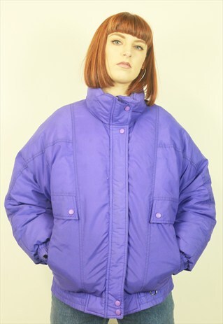 VINTAGE PURPLE PADDED BOMBER JACKET