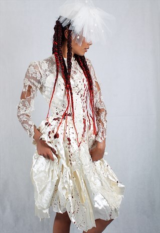 REWORKED VINTAGE HALLOWEEN LONG SLEEVE DRESS