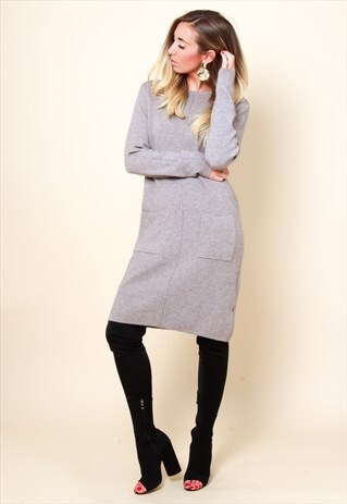 MOCHA JUMPER DRESS WITH POCKETS