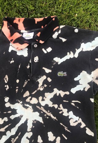 VINTAGE LACOSTE TIE DYE POLO TOP