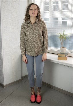 Vintage 70's Brown Patterned Shirt
