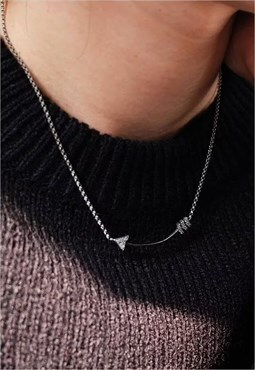 Arrow Chain Necklace Women Sterling Silver Necklace