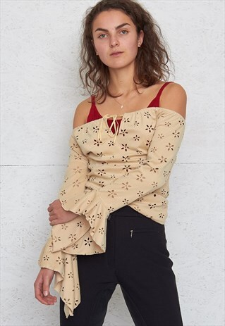 VINTAGE BEIGE LONG SLEEVE TOP