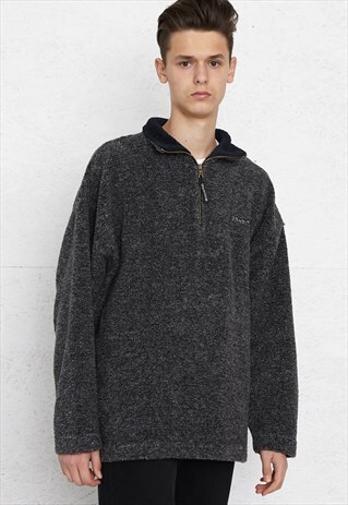VINTAGE GREY BRUNOTTI 1/4 ZIP PULLOVER SWEATSHIRT