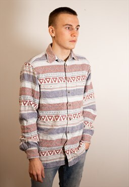 Vintage King Club Flannel Shirt Y2K Streetwear Spring Size M
