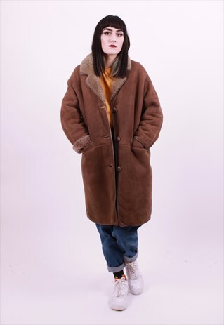 VINTAGE 60'S LAMBS SHEARLING SHEEPSKIN COAT LARGE UNISEX