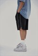 BLACK EMBROIDERED COTTON RELAXED FIT SHORTS