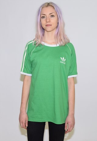 VINTAGE 90S GREEN ADIDAS CREW NECK T SHIRT