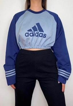 Adidas Blue Cropped Sweatshirt