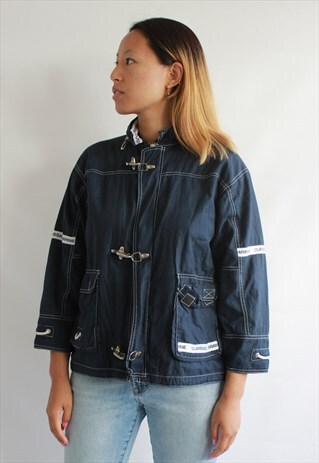 Y2K NAVY VINTAGE LIGHT SPORT 90S JACKET
