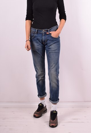 LEE WOMENS VINTAGE JEANS W28 L27 BLUE 90'S