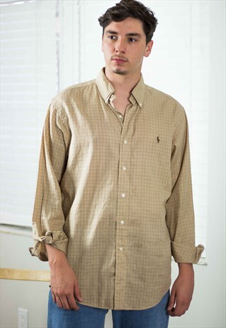 VINTAGE POLO RALPH LAUREN SHIRT LOGO 90S L 7.1